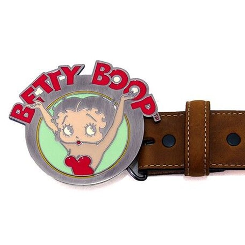 ベティ・ブープ♡ベティちゃんバックルのレザーベルトビンテージ70’ 認定シール付 ベティ・ブープ♡ベティちゃんバックルのレザーベルトビンテージ70