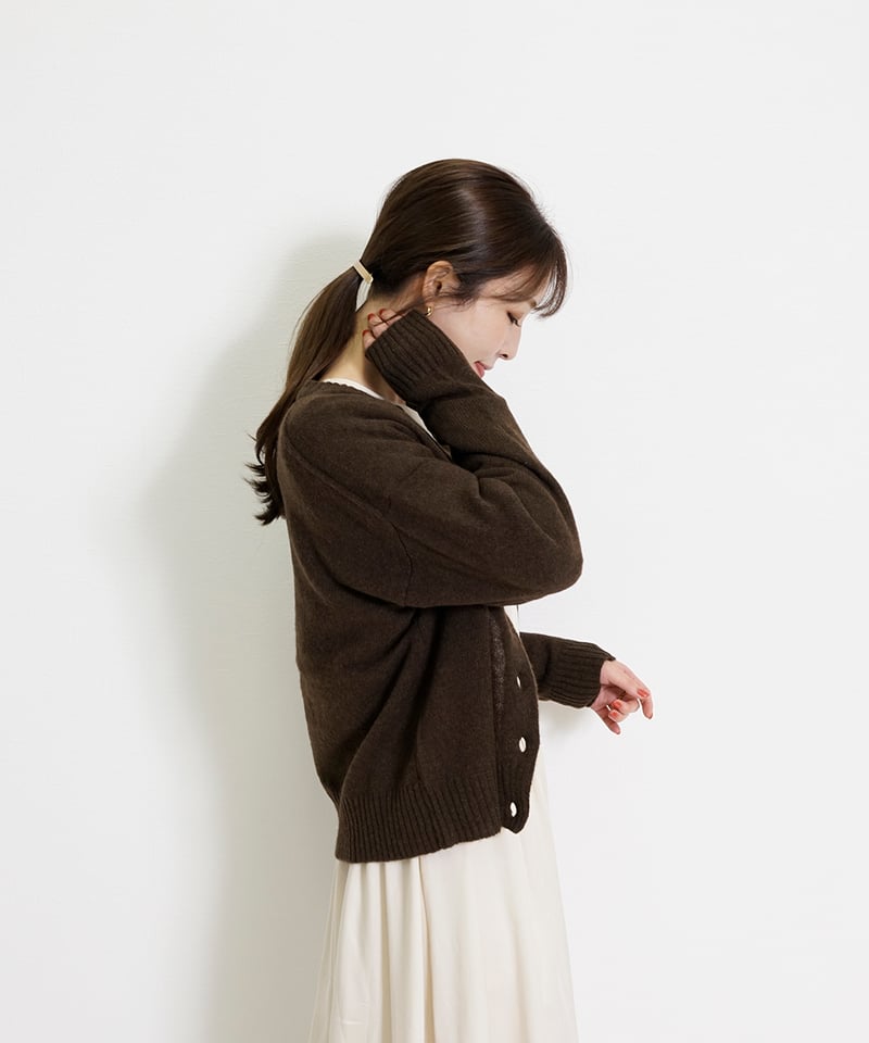 ヤク100% クルーネック ニット カーディガン | CH_hdmn