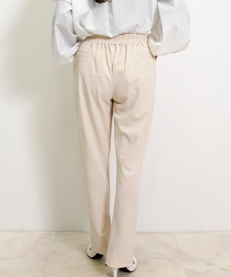 ストレッチジョーゼット フロントスリット ピンタックパンツ CH_hdmn
