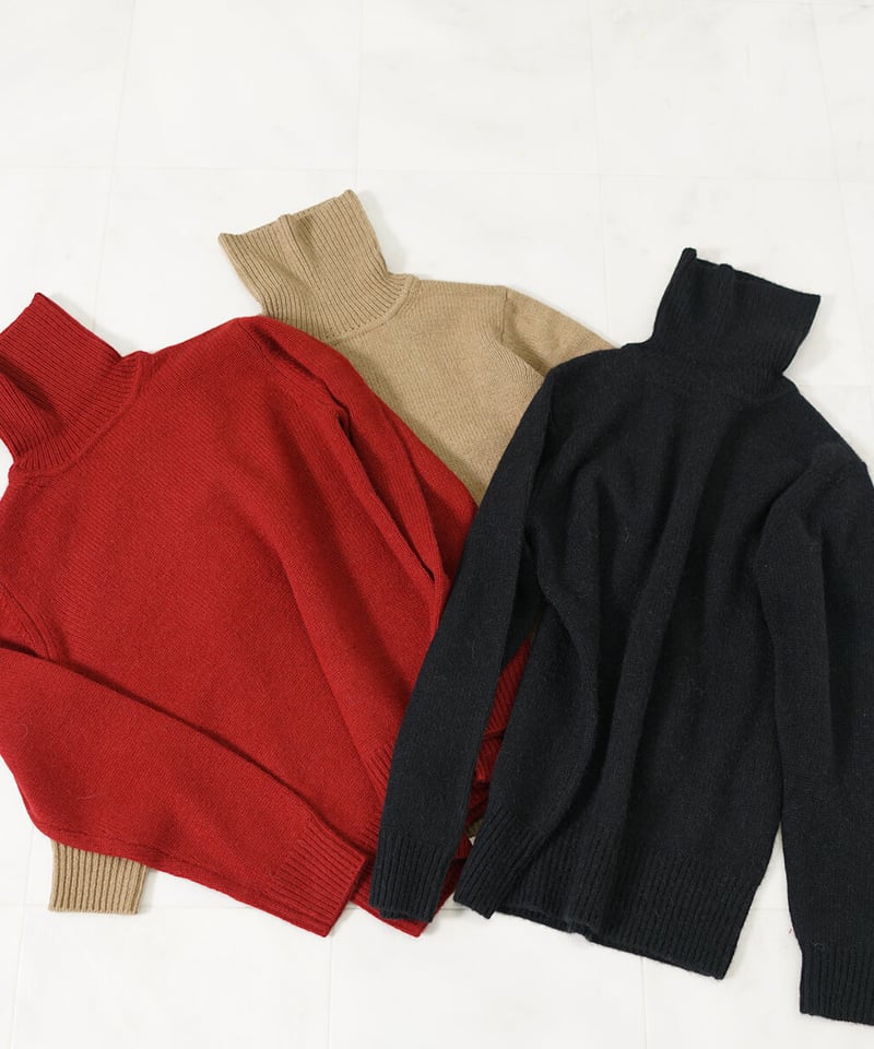 メンズ/CH_hdmn Homme】ベビーキャメル100% タートルネック ニット