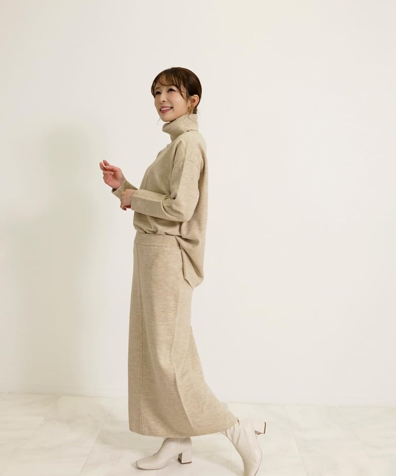 ウール混 ニットスカートセットアップ CH_hdmn Pour Les Femmes | CH