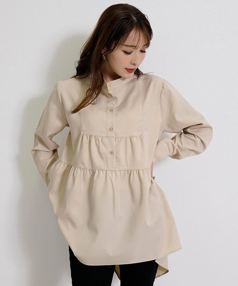 ウェスト切り替えフィッシュテールチュニックブラウス CH_hdmn | CH_hdmn