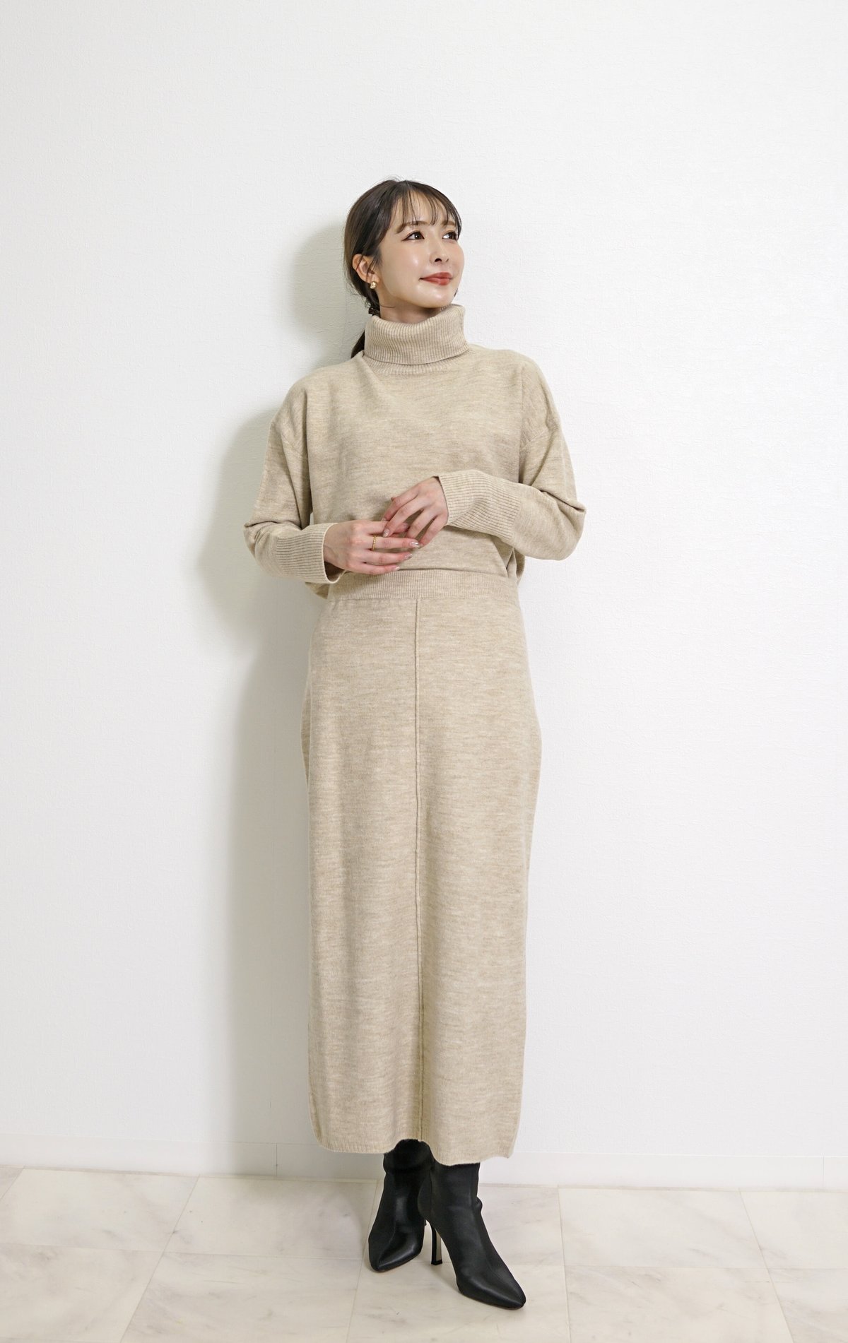 ウール混 ニットスカートセットアップ CH_hdmn Pour Les Femmes | CH