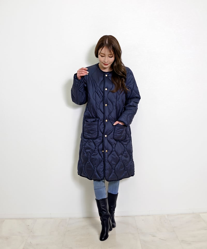 ブラーミン BRAHMIN 異素材 ダウンコート RANAN（ラナン）の「異素材切替ロング丈オーバーダウンコート