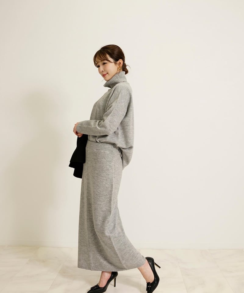 ウール混 ニットスカートセットアップ CH_hdmn Pour Les Femmes | CH