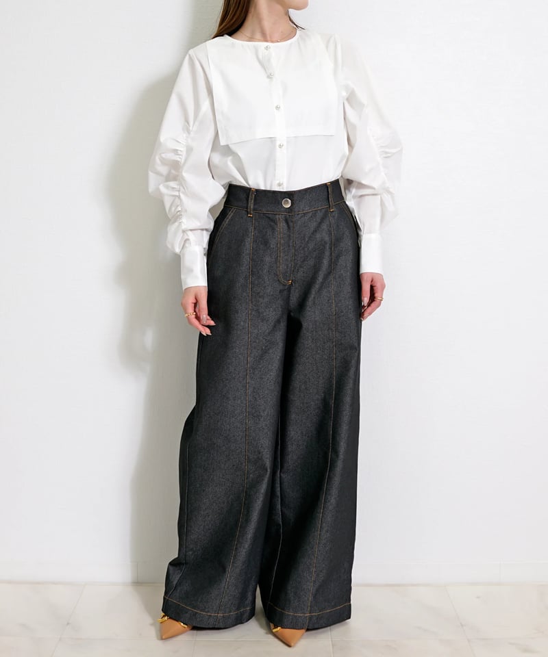 センターシーム ワイドスラックス デニムパンツ CH_hdmn | CH_hdmn センターシーム ワイドスラックス デニムパンツ CH_hdmn | CH_hdmn