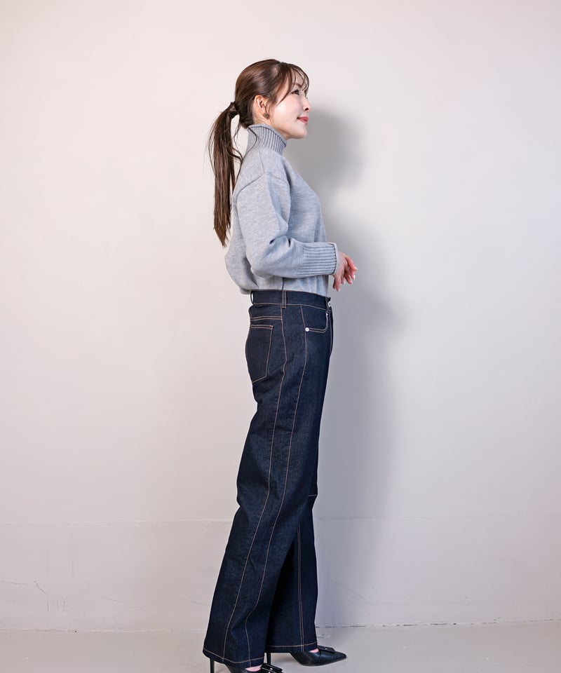 スリム ダーツレッグ サイド切り替え デニムパンツ CH_hdmn | CH_hdmn