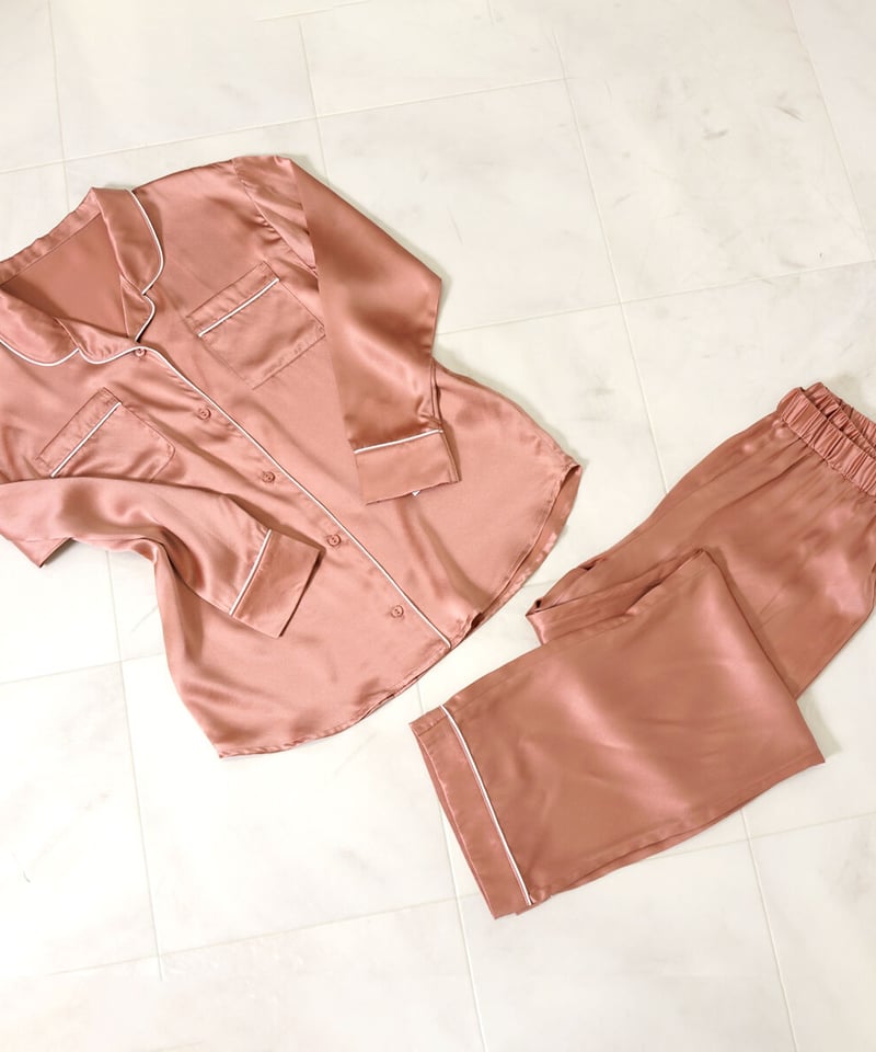 シルク100% ナイトウェア パジャマ【上下セット】19匁 6Aランク