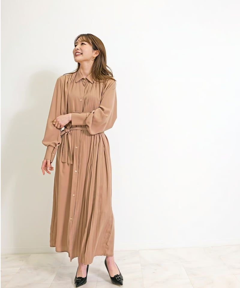 アシメプリーツシャツワンピース | CH_hdmn