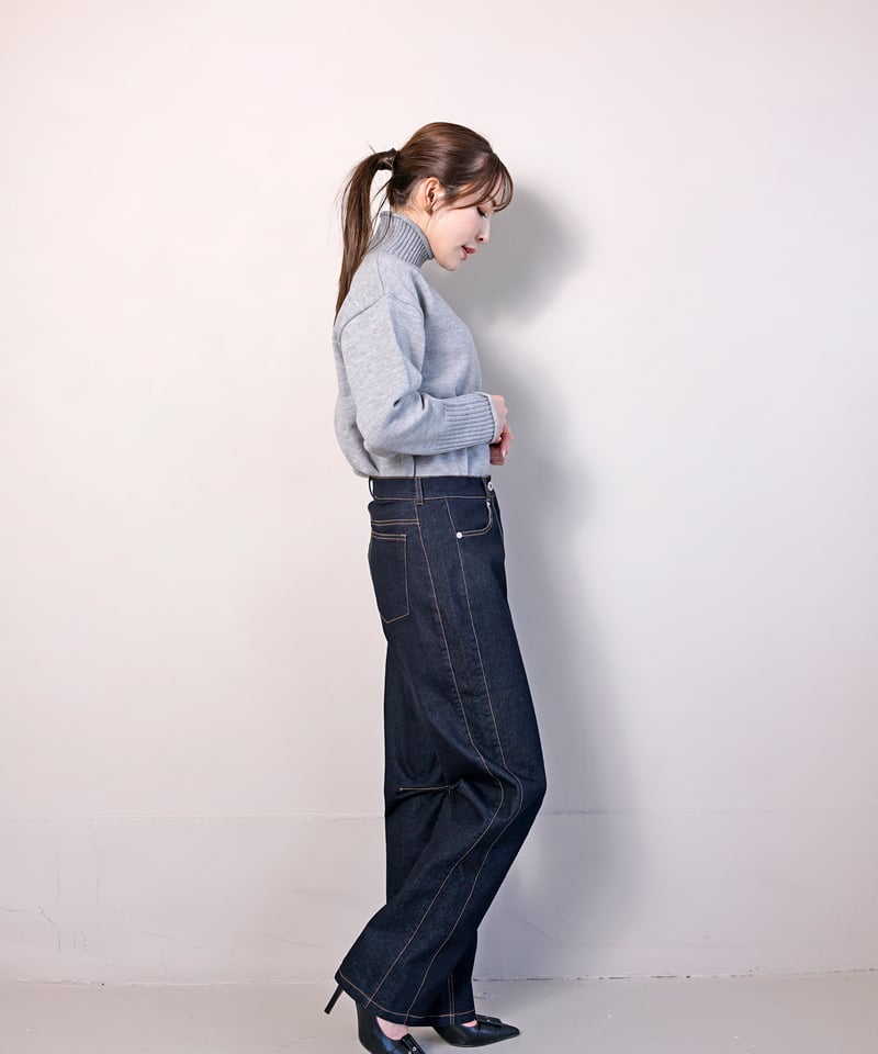 スリム ダーツレッグ サイド切り替え デニムパンツ CH_hdmn | CH_hdmn