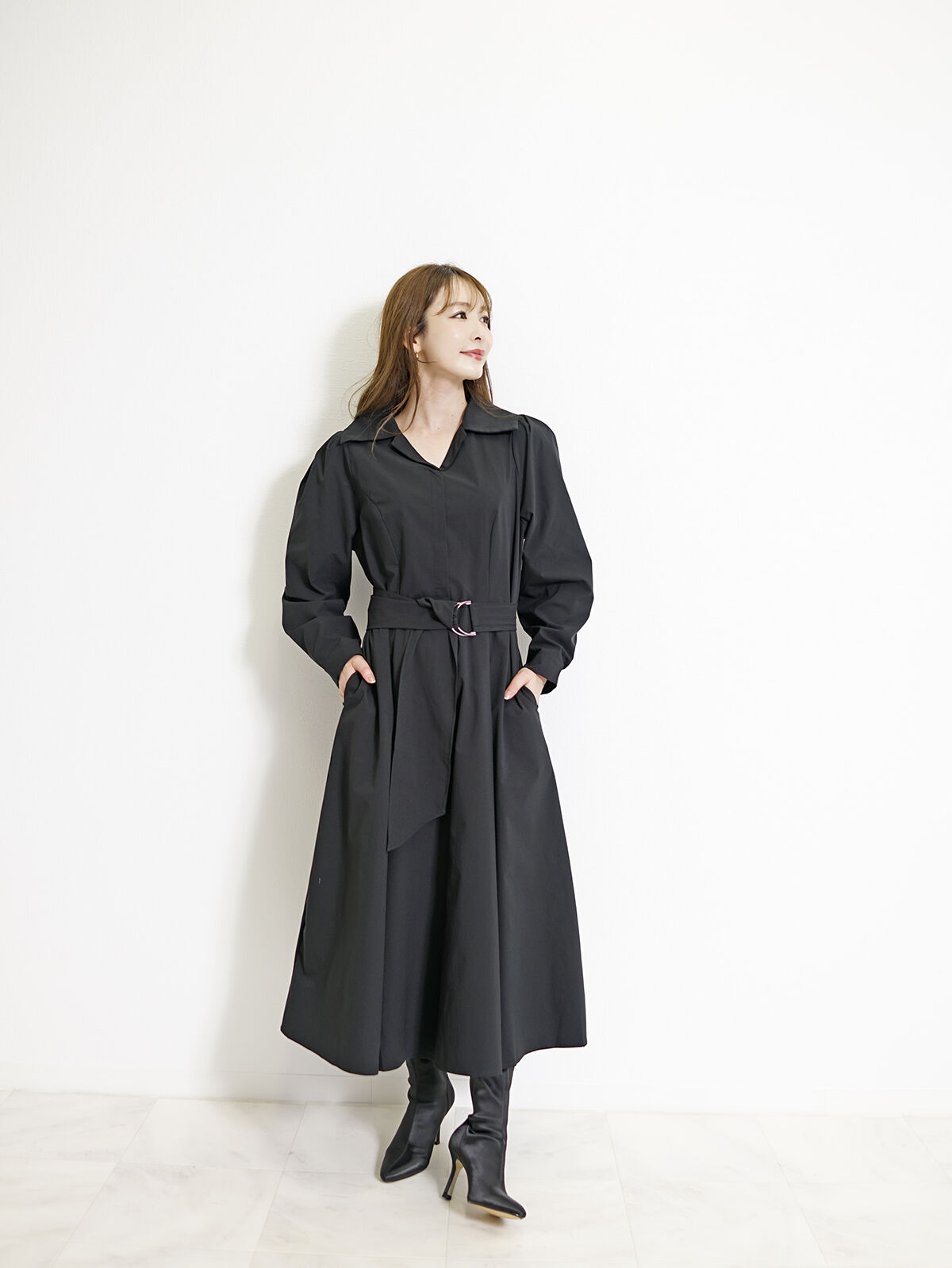 ベルテッドトレンチワンピース ベルテッド トレンチ ワンピース CH_hdmn Pour Les Femmes | CH_h