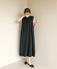 タックプリーツデザイン ノースリーブ カットソー ワンピース CH_hdmn