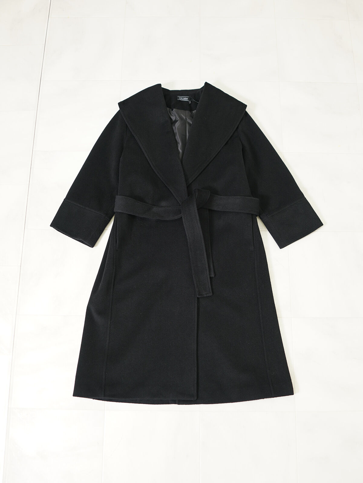 ウール100% ベルテッド ビッグカラーコート CH_hdmn | CH_hdmn 