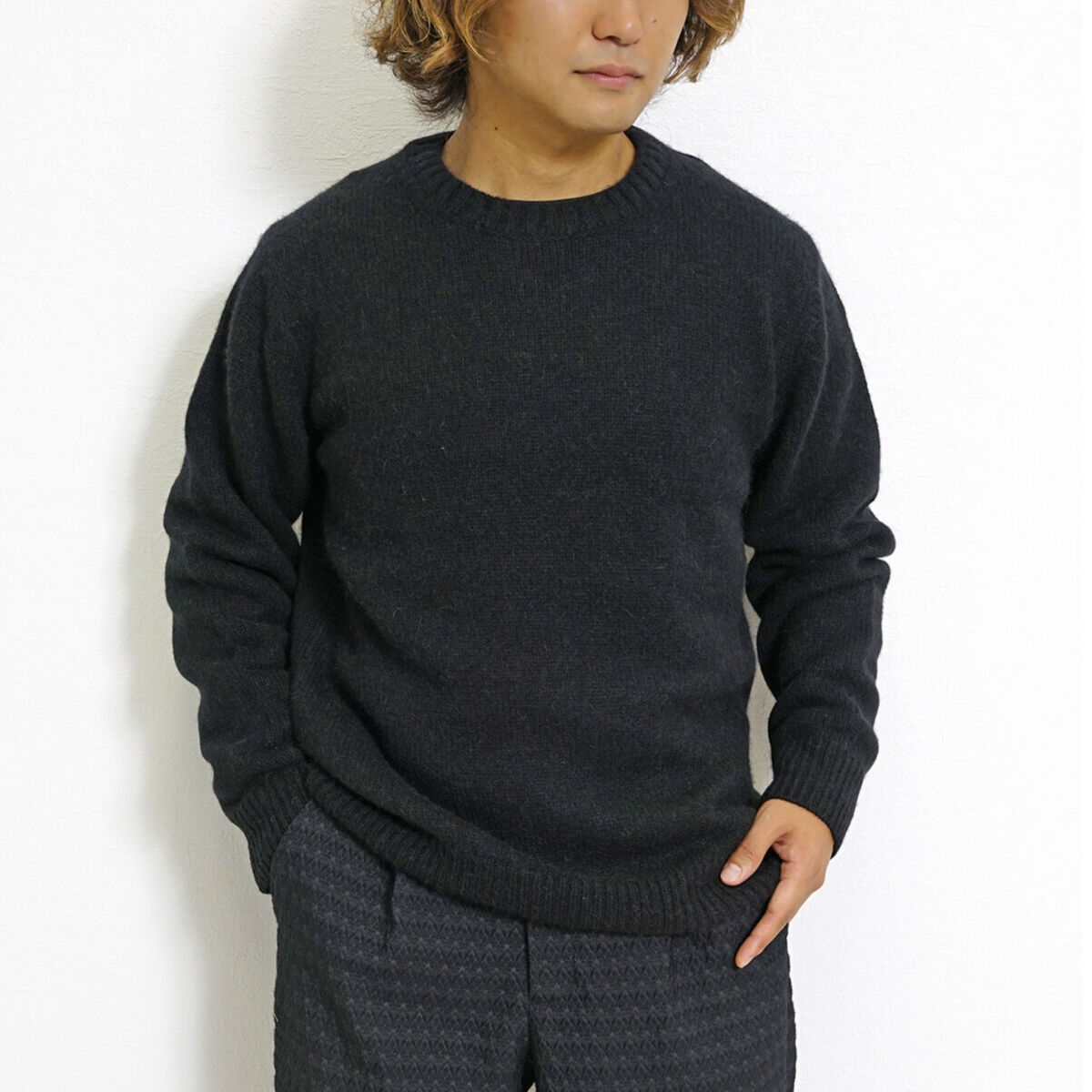 メンズ/CH_hdmn Homme】ベビーキャメル100% クルーネック ニット メンズ/CH_hdmn Homme】ベビーキャメル100% クルーネック ニット