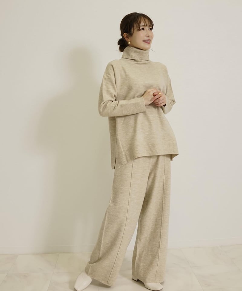 ウール混 ニットパンツセットアップ CH_hdmn Pour Les Femmes | CH_