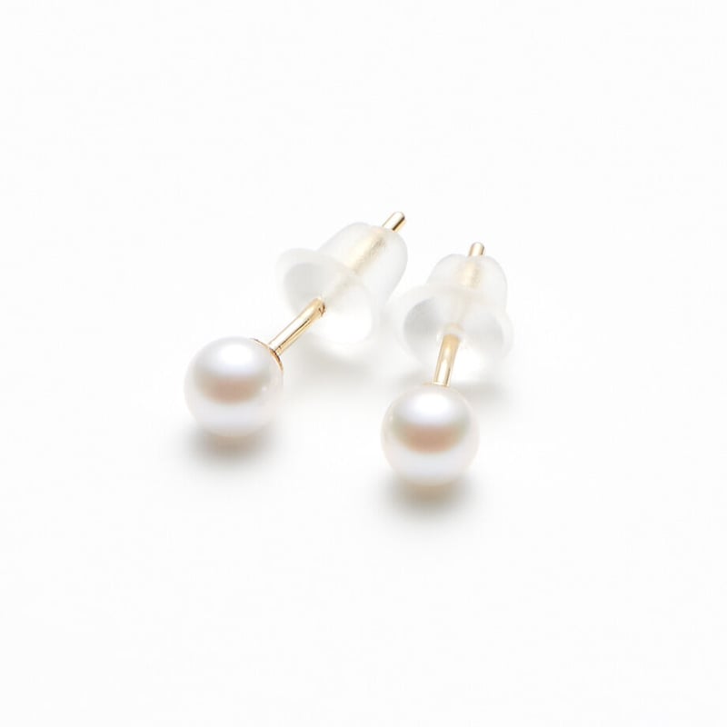 K18アコヤパールベビーパールピアス(3.5mm) | リュウホウ