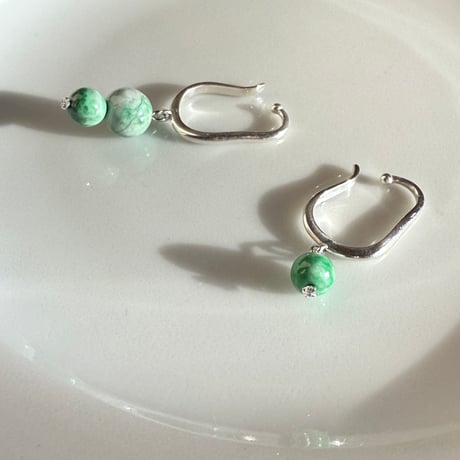 jade droplet earcuff/ピアス/イヤリング（1個）