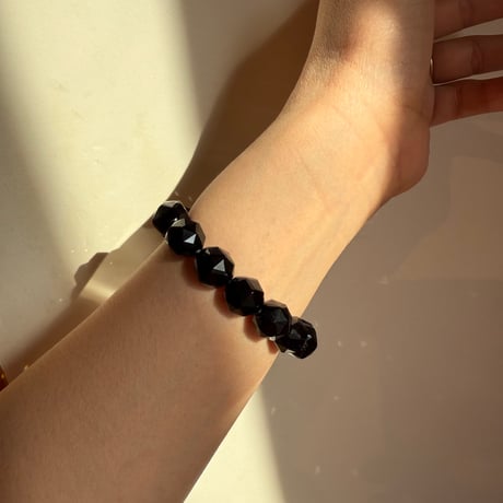 ー鎹(かすがい)ーMorion Round Cut Bracelet