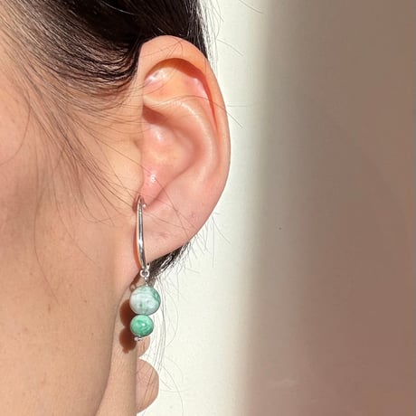 jade droplet earcuff/ピアス/イヤリング（1個）