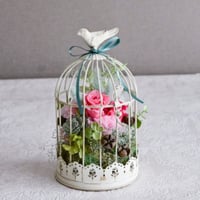 花咲くガーデン鳥かご・ピンク