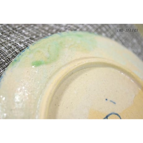 オリーブの葉っぱ パン皿（コバルトのグラデーション）