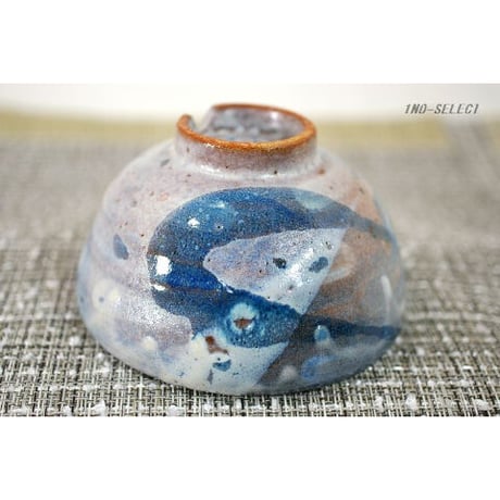青の豚汁碗
