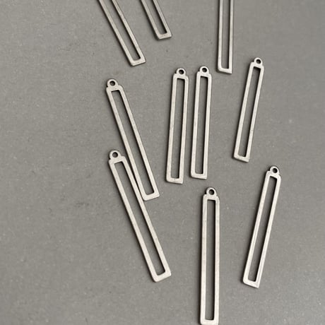 [ 4pcs ] 32mm スライス レクタングル [ ゴールド / シルバー ] サージカルステンレス デザインパーツ 四角 ブラス チャーム メタル パーツ p-2119279