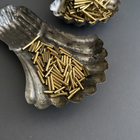 [ 10pcs ] 真鍮 デザインパーツ 10mm チューブ ビーズ 直パイプ 金古美 ブラス メタル パーツ tp-10085
