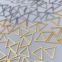 [ 4pcs ] 12mm スライス トライアングル [ ゴールド / シルバー ] サージカルステンレス デザインパーツ 小 三角 チャーム メタル パーツ p-2119278