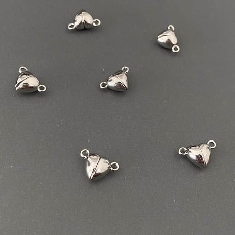 [ 1set ] マグネット ハート クラスプ 9mm [ ゴールド / シルバー ] サージカルステンレス パーツ ミニ 磁石 留め具 小さめ p-2119294