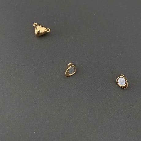 [ 1set ] マグネット ハート クラスプ 9mm [ ゴールド / シルバー ] サージカルステンレス パーツ ミニ 磁石 留め具 小さめ p-2119294