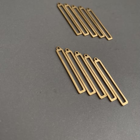 [ 4pcs ] 32mm スライス レクタングル [ ゴールド / シルバー ] サージカルステンレス デザインパーツ 四角 ブラス チャーム メタル パーツ p-2119279