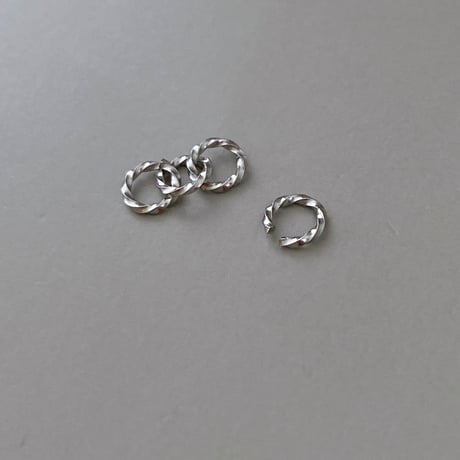 [ 5pcs ] デザイン 丸カン 6mm ツイスト 316L サージカルステンレス パーツ チャーム メタル 丸環 バチカン マルカン p-2119318
