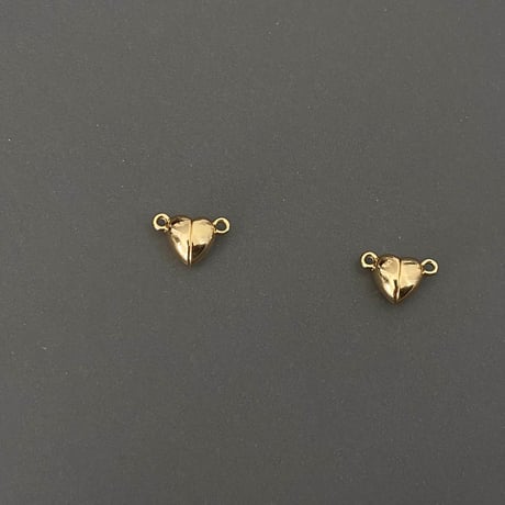 [ 1set ] マグネット ハート クラスプ 9mm [ ゴールド / シルバー ] サージカルステンレス パーツ ミニ 磁石 留め具 小さめ p-2119294