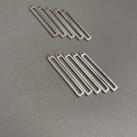 [ 4pcs ] 32mm スライス レクタングル [ ゴールド / シルバー ] サージカルステンレス デザインパーツ 四角 ブラス チャーム メタル パーツ p-2119279