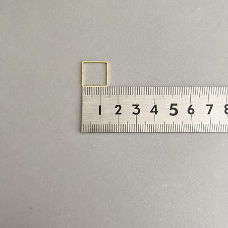 [ 10pcs ] 真鍮 15mm スライス スクエア デザインパーツ 小 四角形 ブラス チャーム メタル パーツ tp-10095