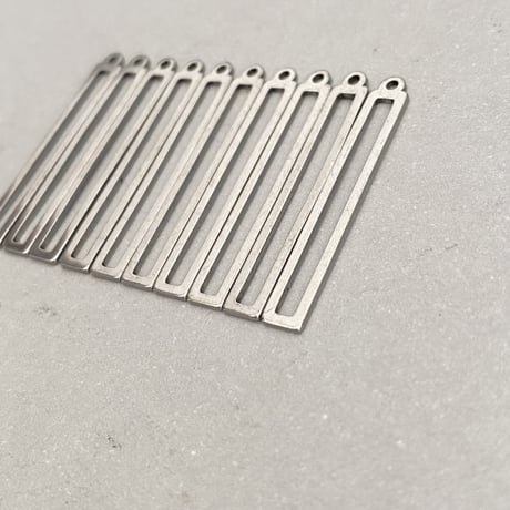 [ 4pcs ] 32mm スライス レクタングル [ ゴールド / シルバー ] サージカルステンレス デザインパーツ 四角 ブラス チャーム メタル パーツ p-2119279