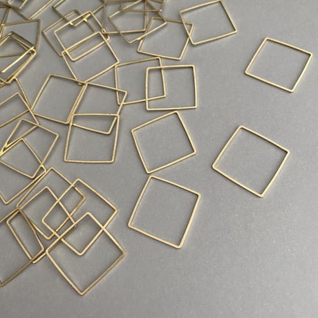 [ 10pcs ] 真鍮 20mm スライス スクエア デザインパーツ 小 四角形 ブラス チャーム メタル パーツ tp-10096