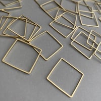 [ 10pcs ] 真鍮 20mm スライス スクエア デザインパーツ 小 四角形 ブラス チャーム メタル パーツ tp-10096