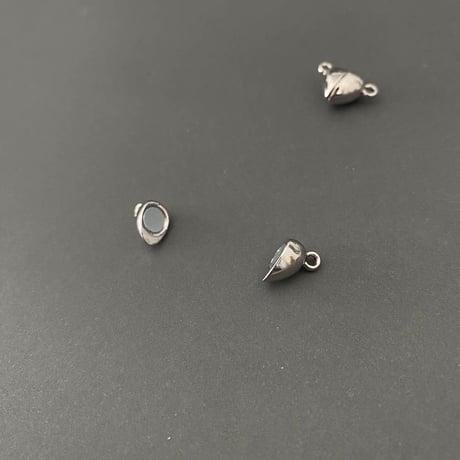 [ 1set ] マグネット ハート クラスプ 9mm [ ゴールド / シルバー ] サージカルステンレス パーツ ミニ 磁石 留め具 小さめ p-2119294
