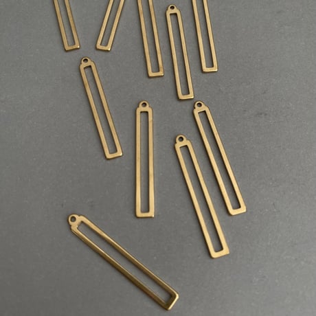 [ 4pcs ] 32mm スライス レクタングル [ ゴールド / シルバー ] サージカルステンレス デザインパーツ 四角 ブラス チャーム メタル パーツ p-2119279