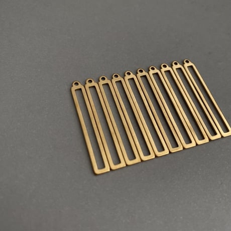[ 4pcs ] 32mm スライス レクタングル [ ゴールド / シルバー ] サージカルステンレス デザインパーツ 四角 ブラス チャーム メタル パーツ p-2119279