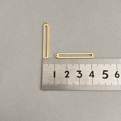 [ 4pcs ] 32mm スライス レクタングル [ ゴールド / シルバー ] サージカルステンレス デザインパーツ 四角 ブラス チャーム メタル パーツ p-2119279