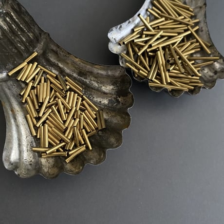 [ 10pcs ] 真鍮 デザインパーツ 10mm チューブ ビーズ 直パイプ 金古美 ブラス メタル パーツ tp-10085