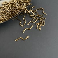 [ 4pcs ] 真鍮 デザインパーツ 18mm カーブ ジョイント ハンドメイド ブラス チャーム メタル パーツ tp-10090