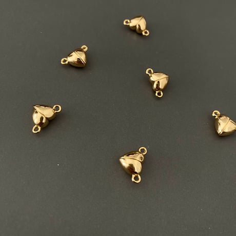 [ 1set ] マグネット ハート クラスプ 9mm [ ゴールド / シルバー ] サージカルステンレス パーツ ミニ 磁石 留め具 小さめ p-2119294