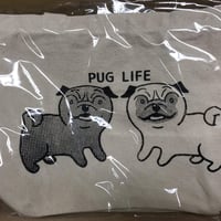 パグ柄のミニトート