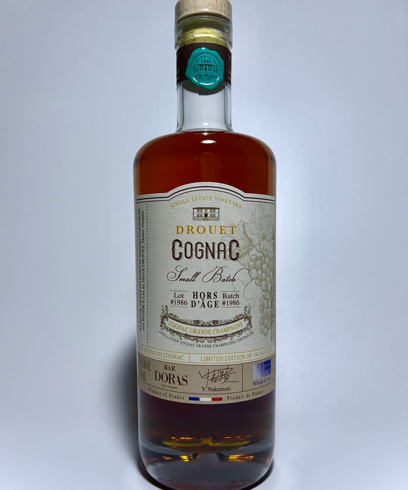 Cognac DROUET Lot ♯1986 pour BAR DORAS 144本限定 (