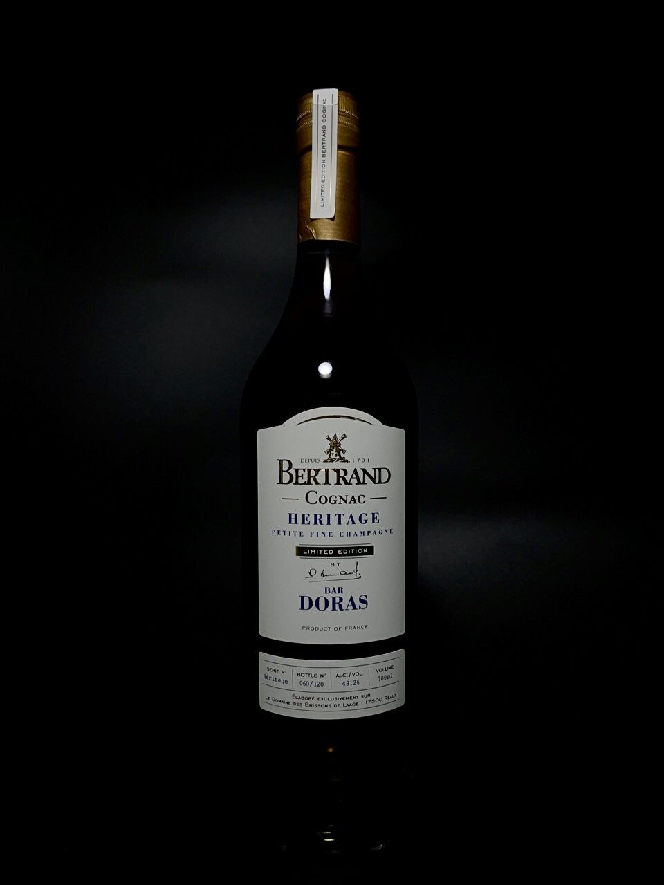 ベルトラン 1994 59.2% for BAR DORAS Cognac BERTRAND « Heritage »pour BAR DORAS 120本