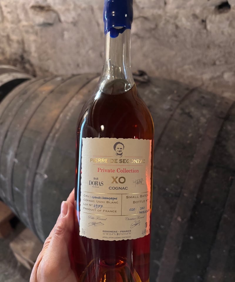 Cognac Pierre de Segonzac 1977 pour BAR DORAS 2